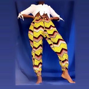 Kente African Print Joggers/Cinched Bottoms